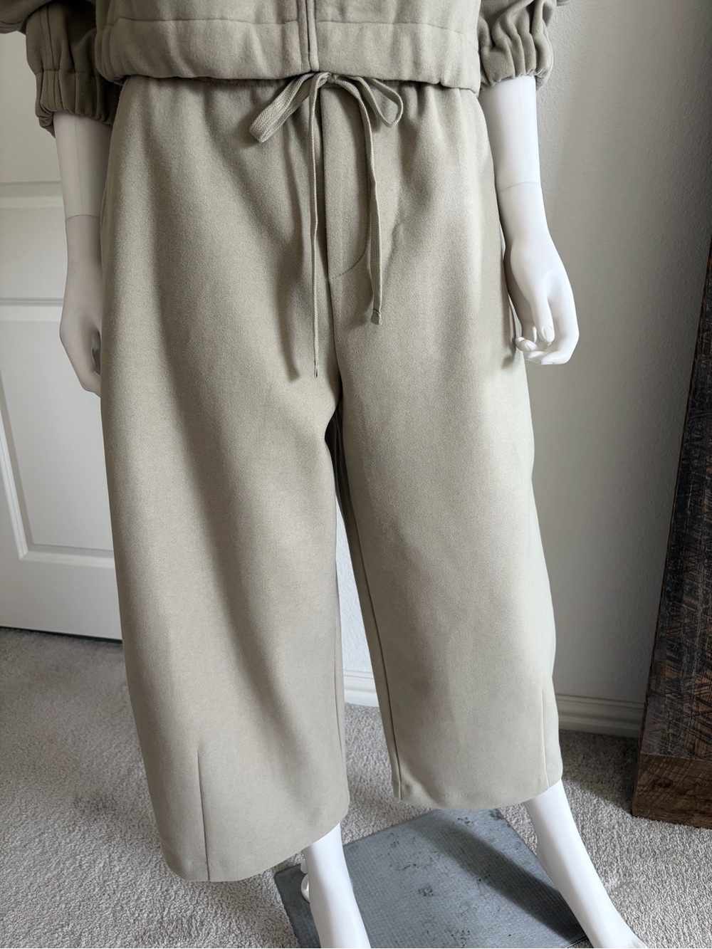 Zara Matching Set Oversized 2-Piece Bomber Jacket and Barrel Pants Gray Green - Picture 4 of 16